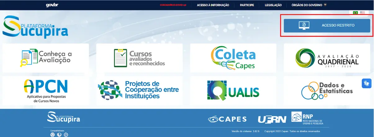 Acesso Restrito Plataforma Sucupira
