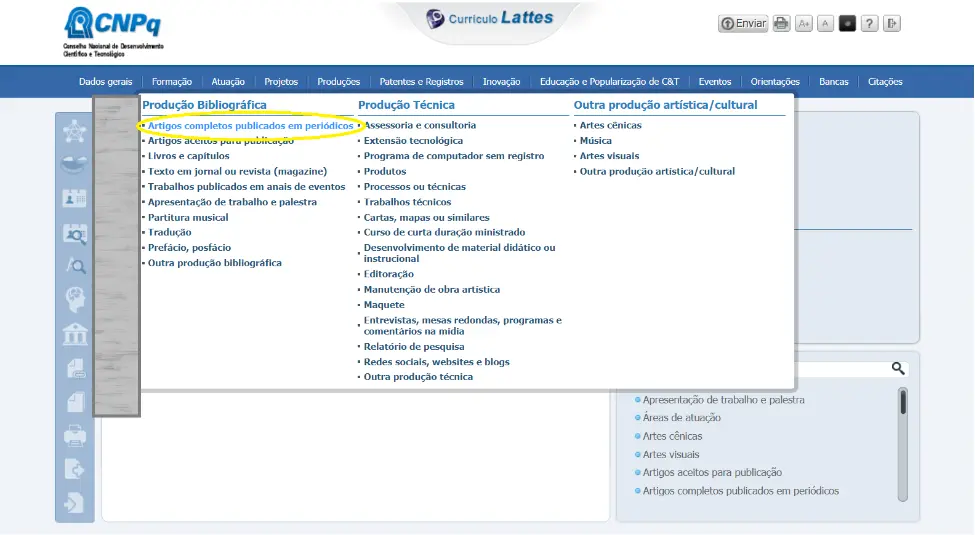 Artigos completos publicados em periódicos Currículo Lattes