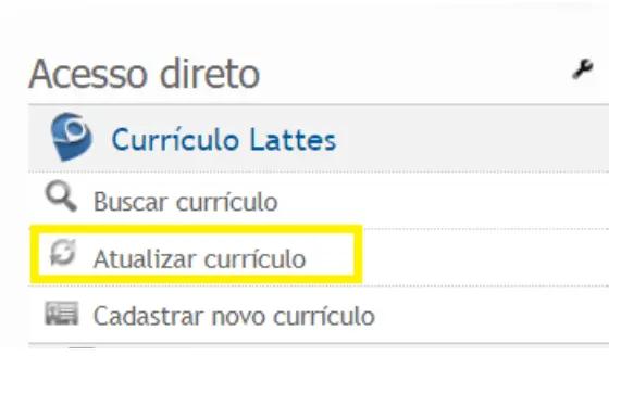Atualizar currículo Plataforma Lattes