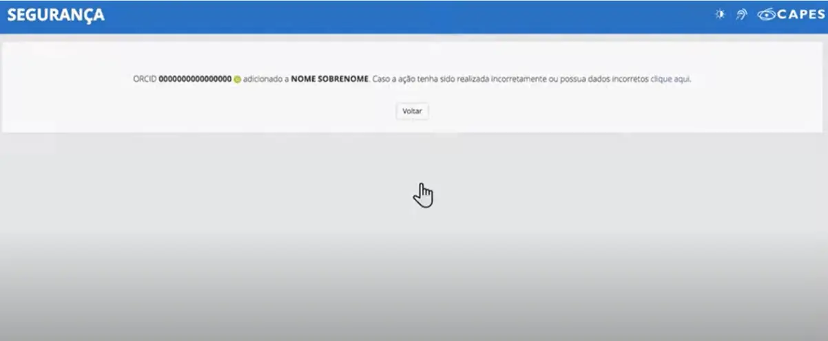 Verificação de dados ORCID
