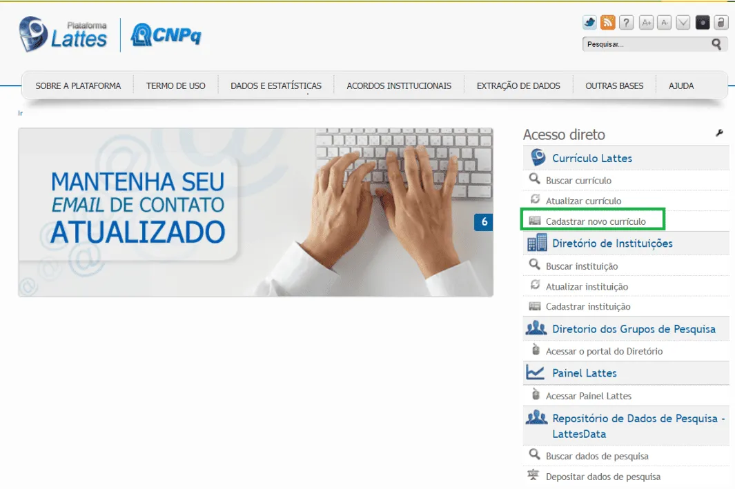 Acesso Plataforma Lattes
